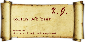 Kollin József névjegykártya